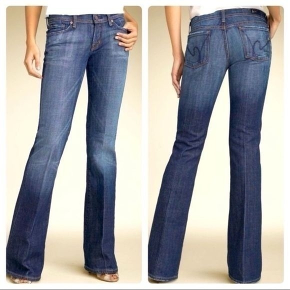 3/$30 _ CITIZENS OF HUMANITY | Y2K Ingrid 002 Dark Wash Low Waist Flare Jeans 25 - Picture 2 of 11